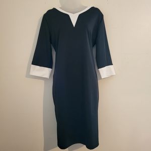 Plus Size Black and White Peter Pan Collar Dress Size 3X